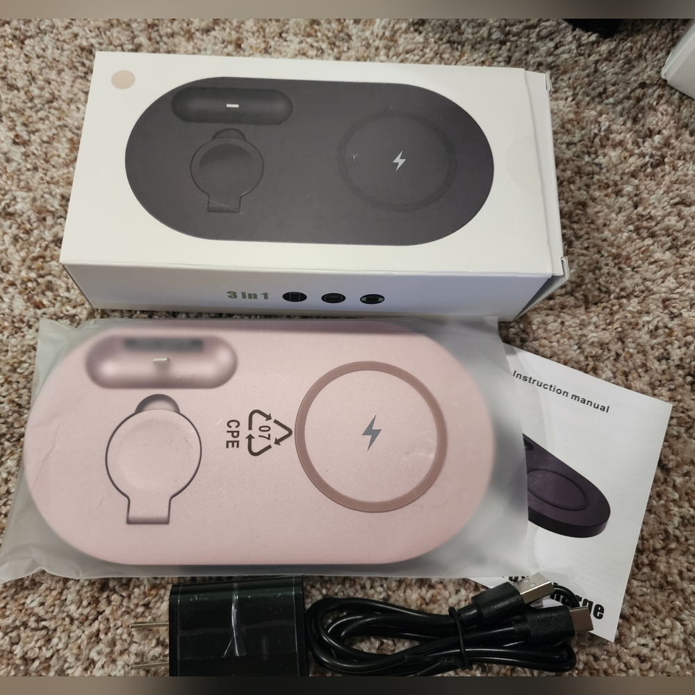 Pink 3-in-1 Wireless Charger